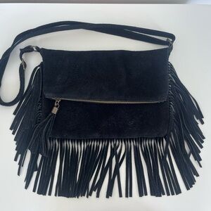 Black Fringe Shoulder Bag